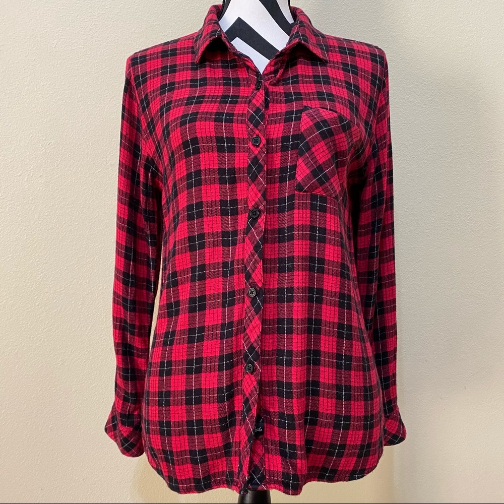 Rails Red & Black Plaid Button Front Shirt